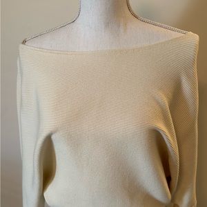 Cream off shoulder Banana Republic knit dress